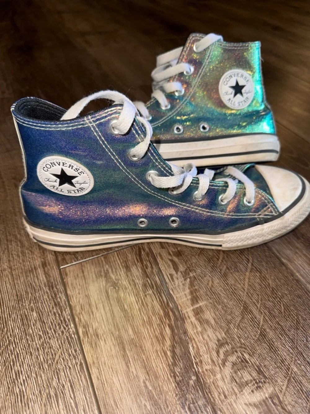 Girls Converse Chuck Taylor All Star Iridescent Glitter High-Top Shoes - Size 5